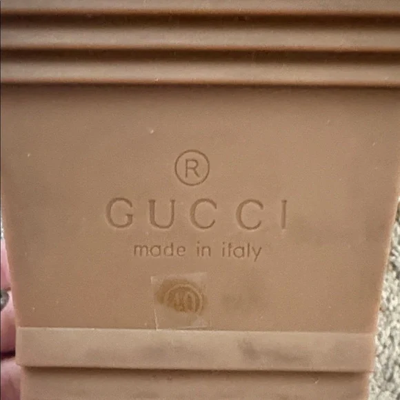 Gucci Women's Tan GG Logo Slides - Picture 4 of 4